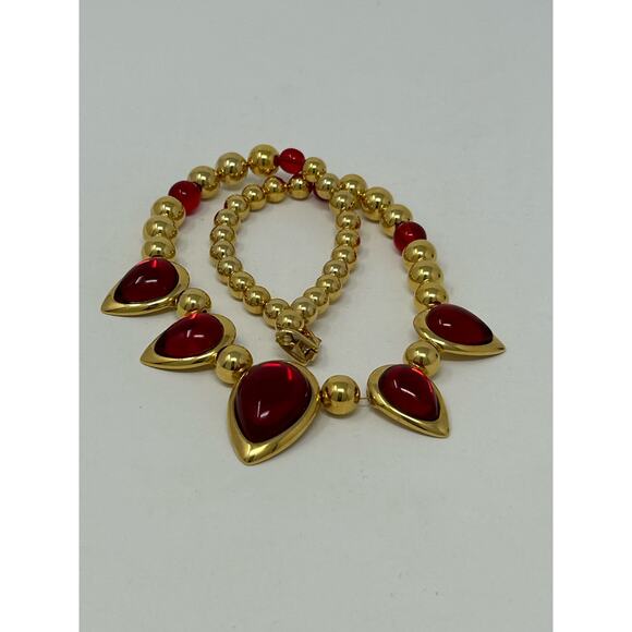 Vintage Napier Red Ruby Lucite Jewels of India Moghul - Picture 12 of 13